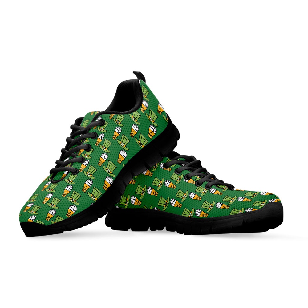 St Patrick s Day Shoes Cute Shamrock Saint Patrick s Day Print Black Running Shoes St Patrick s Day Sneakers 3 dsdetn.jpg
