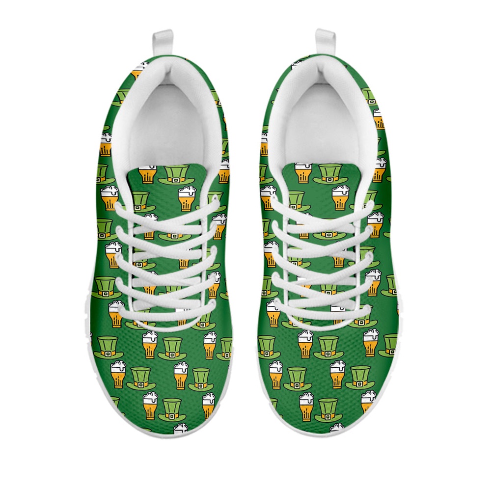 St Patrick s Day Shoes Cute Shamrock Saint Patrick s Day Print White Running Shoes St Patrick s Day Sneakers 2 rtrah2.jpg