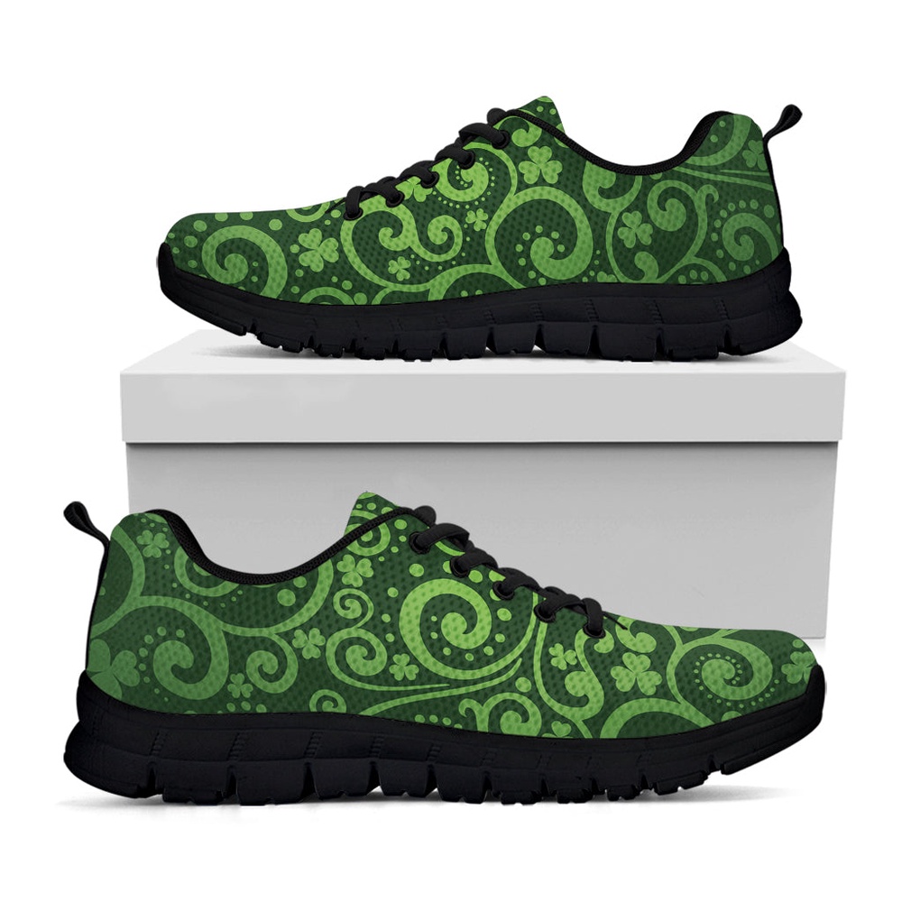 St Patrick s Day Shoes Green Irish Saint Patrick s Day Print Black Running Shoes St Patrick s Day Sneakers 1 hzr796.jpg