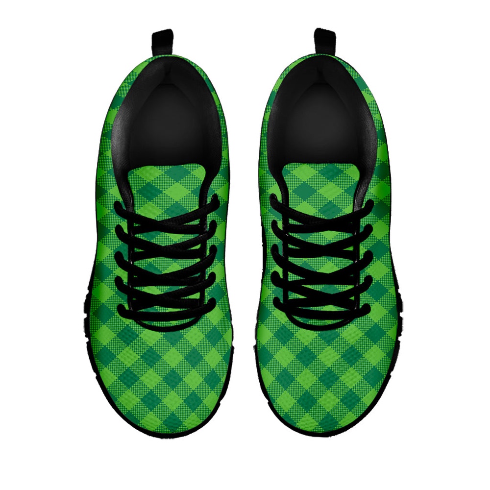 St Patrick s Day Shoes Green Plaid Saint Patrick s Day Print Black Running Shoes St Patrick s Day Sneakers 2 b4sfrn.jpg