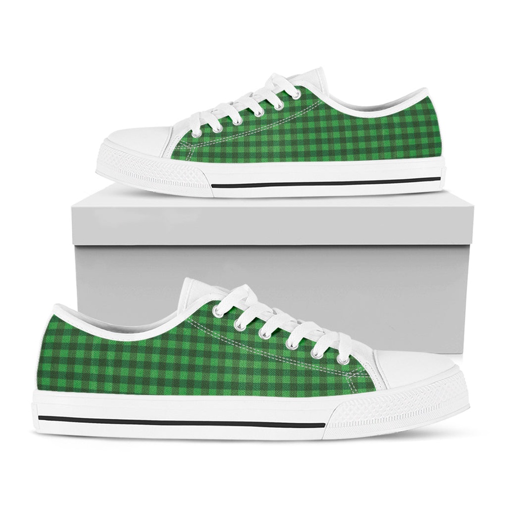 St Patrick s Day Shoes Green Tartan Saint Patrick s Day Print White Low Top Shoes St Patrick s Day Sneakers 1 eaorcd.jpg