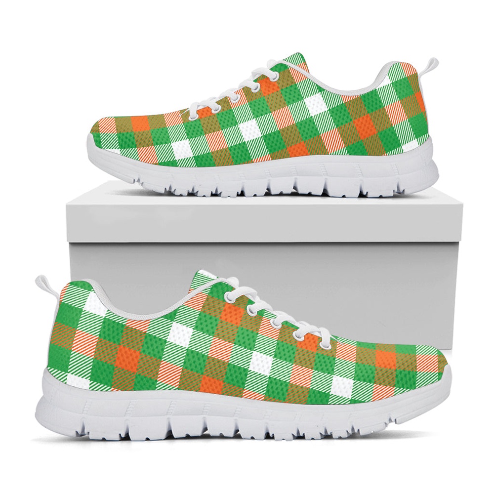 St Patrick s Day Shoes Irish Checkered St. Patrick s Day Print White Running Shoes St Patrick s Day Sneakers 1 gpgema.jpg
