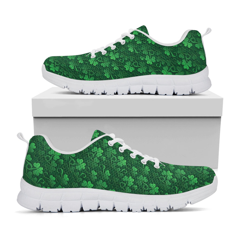 St Patrick s Day Shoes Irish Leaf St. Patrick s Day Print White Running Shoes St Patrick s Day Sneakers 1 nta0zm.jpg