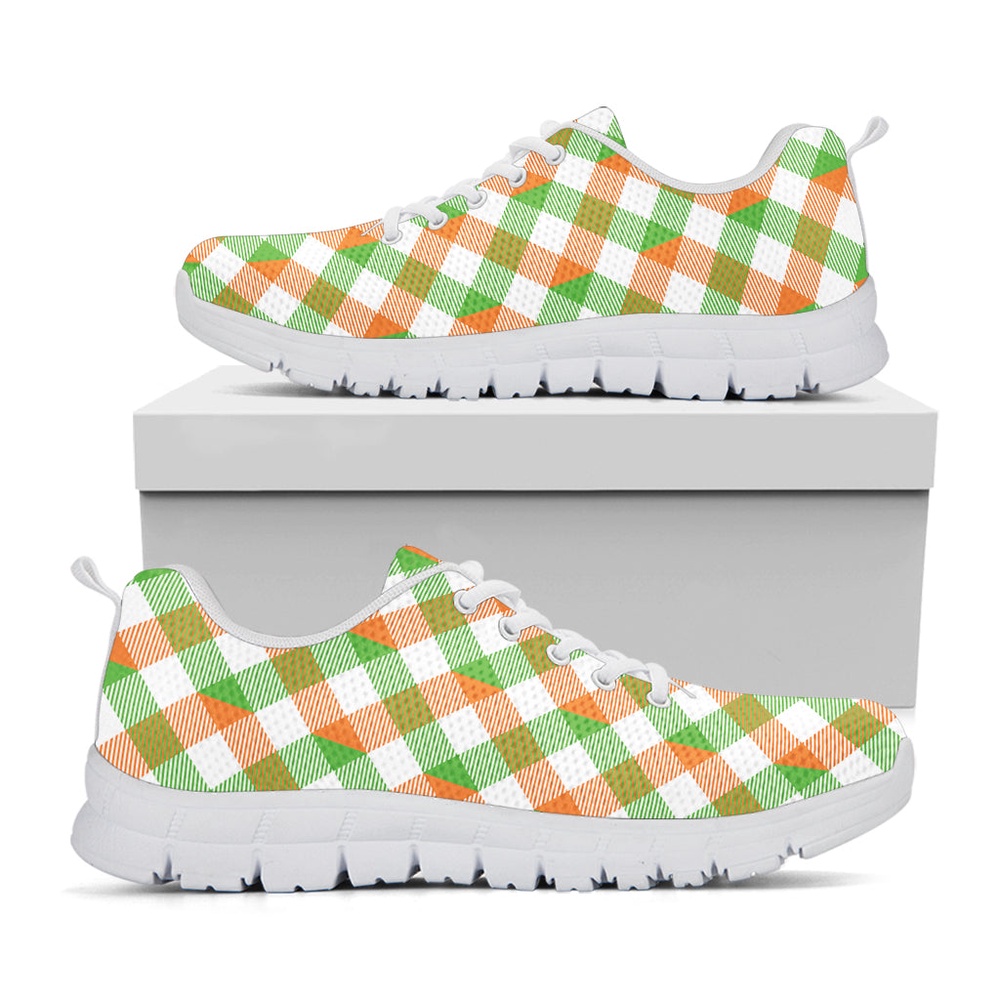 St Patrick s Day Shoes Irish Plaid Saint Patrick s Day Print White Running Shoes St Patrick s Day Sneakers 1 kjrmo0.jpg