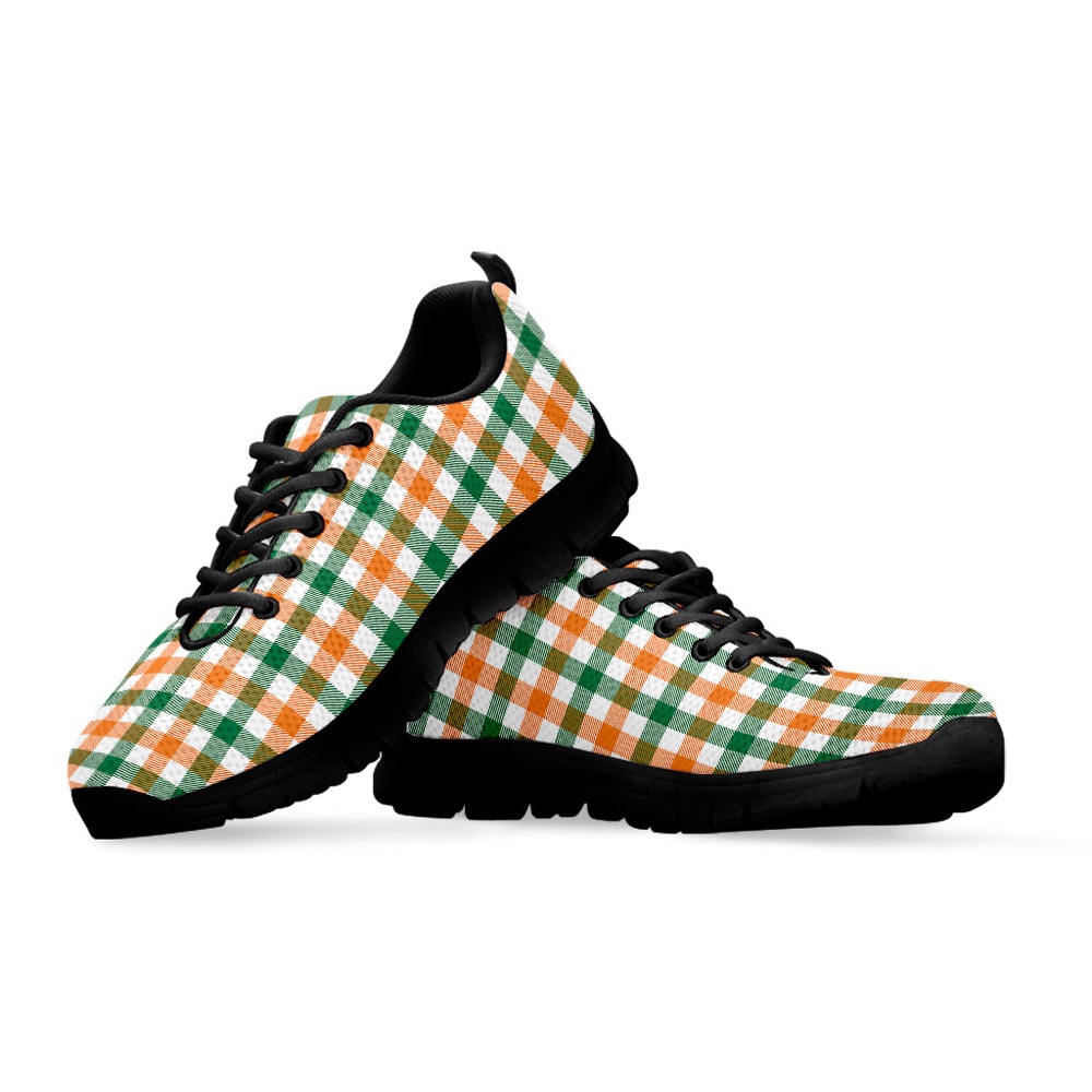 St Patrick s Day Shoes Irish Plaid St. Patrick s Day Print Black Running Shoes St Patrick s Day Sneakers 3 ywobjx.jpg