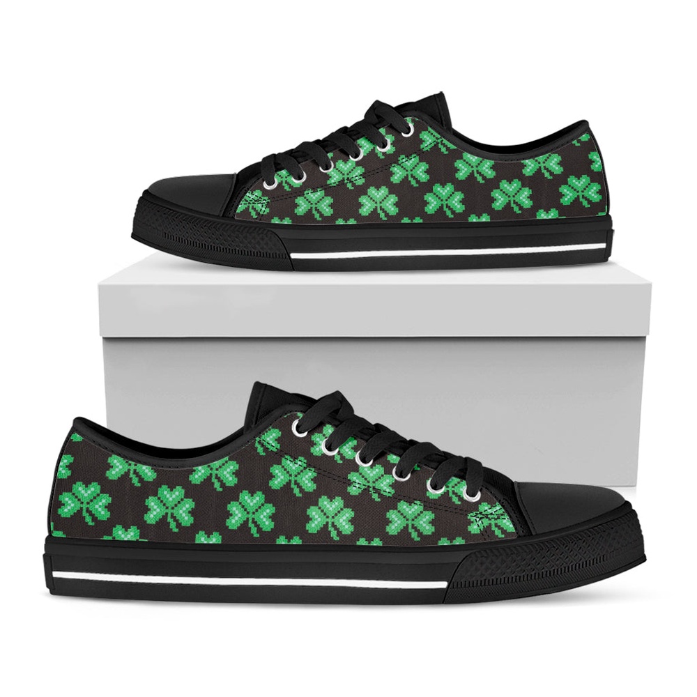 St Patrick s Day Shoes Pixel Clover St. Patrick s Day Print Black Low Top Shoes St Patrick s Day Sneakers 1 unvans.jpg St Patrick s Day Shoes Pixel Clover St. Patrick s Day Print Black Low Top Shoes St Patrick s Day Sneakers 1 unvans.jpg