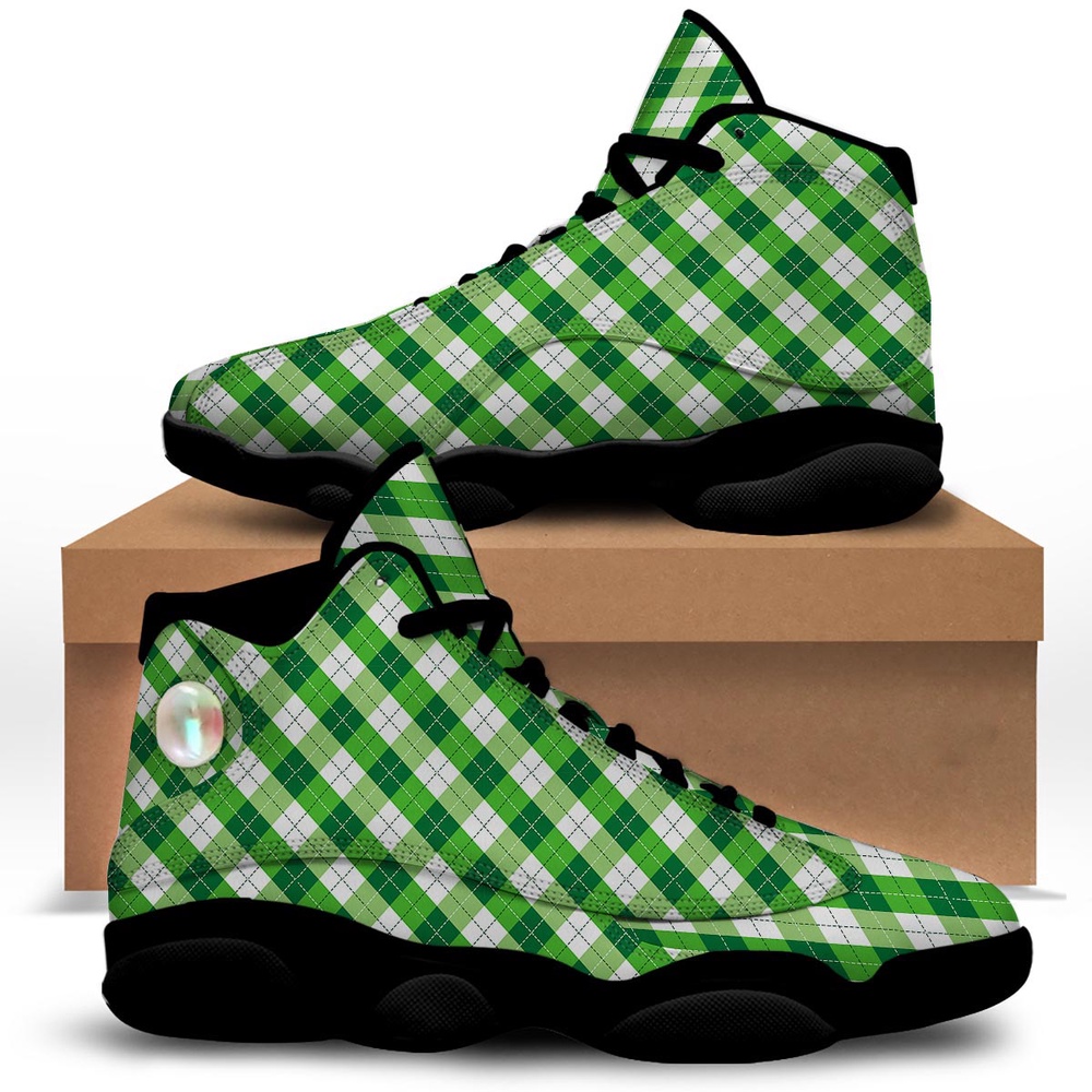St Patrick s Day Shoes Plaid Saint Patrick s Day Print Pattern Black Basketball Shoes St Patrick s Day Sneakers 1 h4mpng.jpg