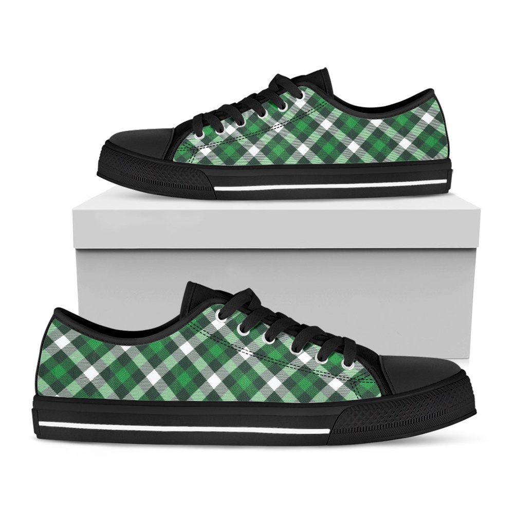 St Patrick s Day Shoes Saint Patrick s Day Plaid Pattern Print Black Low Top Shoes St Patrick s Day Sneakers 1 qsvbmr.jpg
