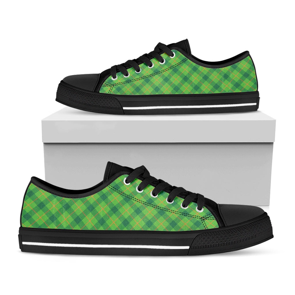 St Patrick s Day Shoes Saint Patrick s Day Scottish Plaid Print Black Low Top Shoes St Patrick s Day Sneakers 1 xvbd43.jpg