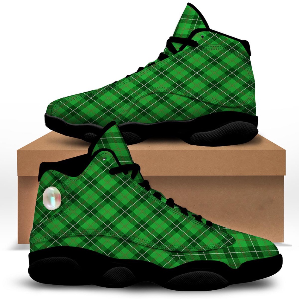 St Patrick s Day Shoes Scottish Plaid Saint Patrick s Day Print Pattern Black Basketball Shoes St Patrick s Day Sneakers 1 cszpou.jpg