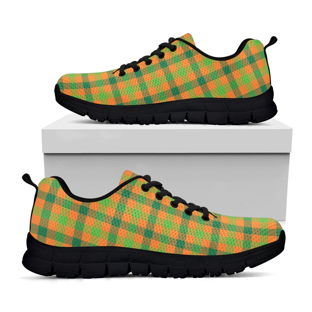 St Patrick s Day Shoes Shamrock Plaid Saint Patrick s Day Print Black Running Shoes St Patrick s Day Sneakers 1 qspwuz.jpg