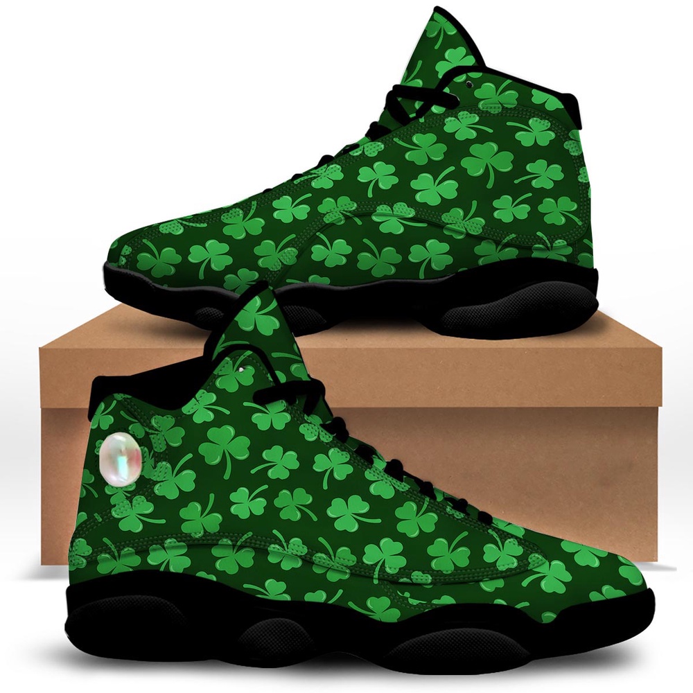 St Patrick s Day Shoes Shamrock St. Patrick s Day Print Pattern Black Basketball Shoes St Patrick s Day Sneakers 1 jywpxy.jpg