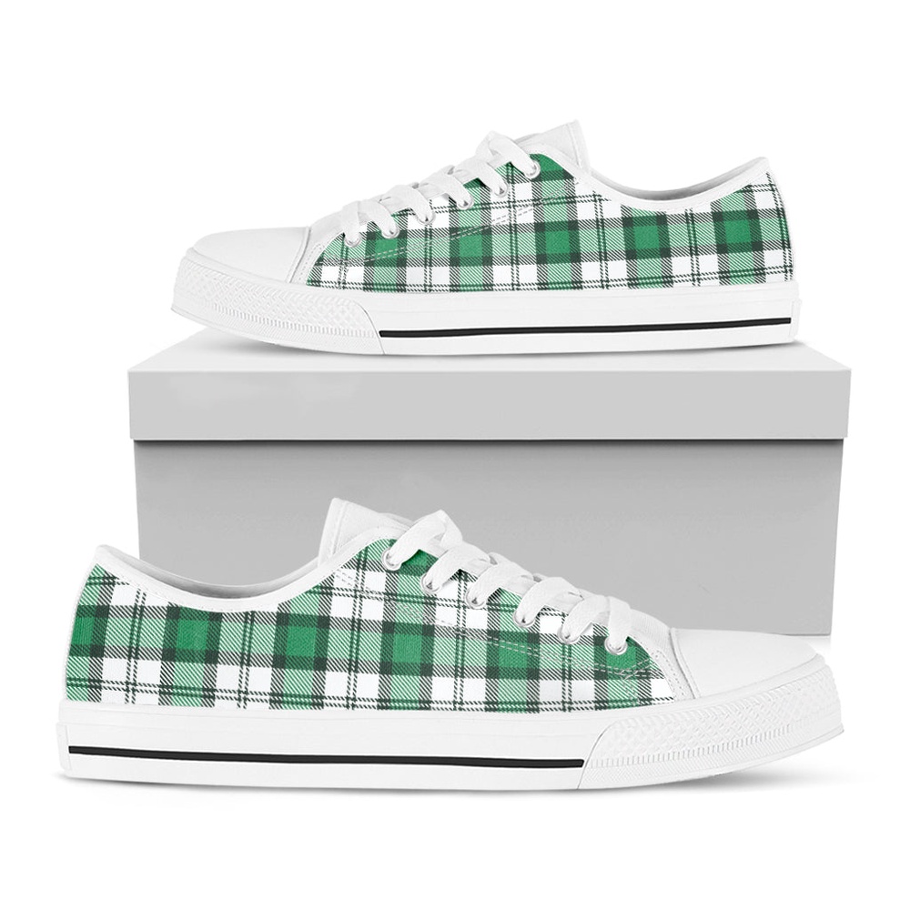 St Patrick s Day Shoes Shamrock St. Patrick s Day Tartan Print White Low Top Shoes St Patrick s Day Sneakers 1 kav0nj.jpg