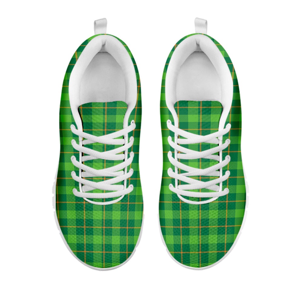 St Patrick s Day Shoes Shamrock Tartan St. Patrick s Day Print White Running Shoes St Patrick s Day Sneakers 2 bhlwgf.jpg