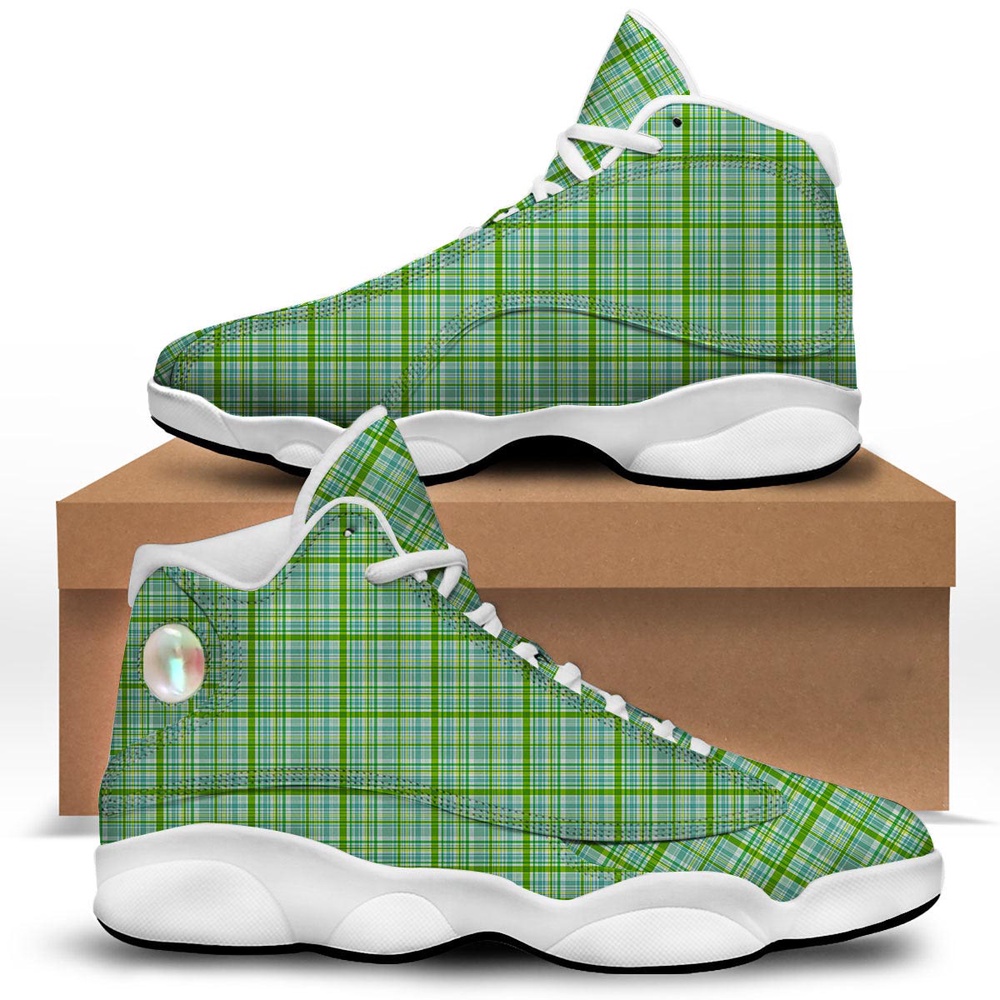 St Patrick s Day Shoes St. Patrick s Day Irish Plaid Print White Basketball Shoes St Patrick s Day Sneakers 1 zxszba.jpg