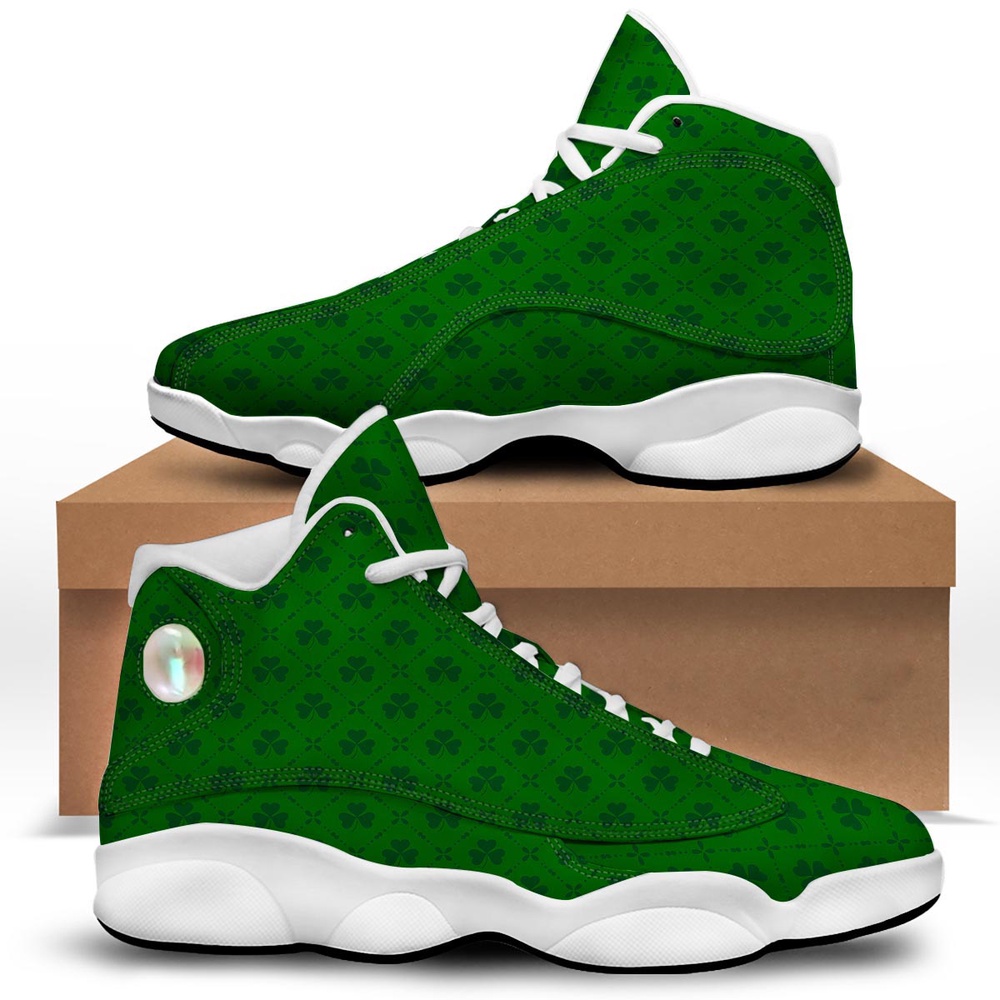 St Patrick s Day Shoes St. Patrick s Day Shamrock Print Pattern White Basketball Shoes St Patrick s Day Sneakers 1 jvqnfh.jpg