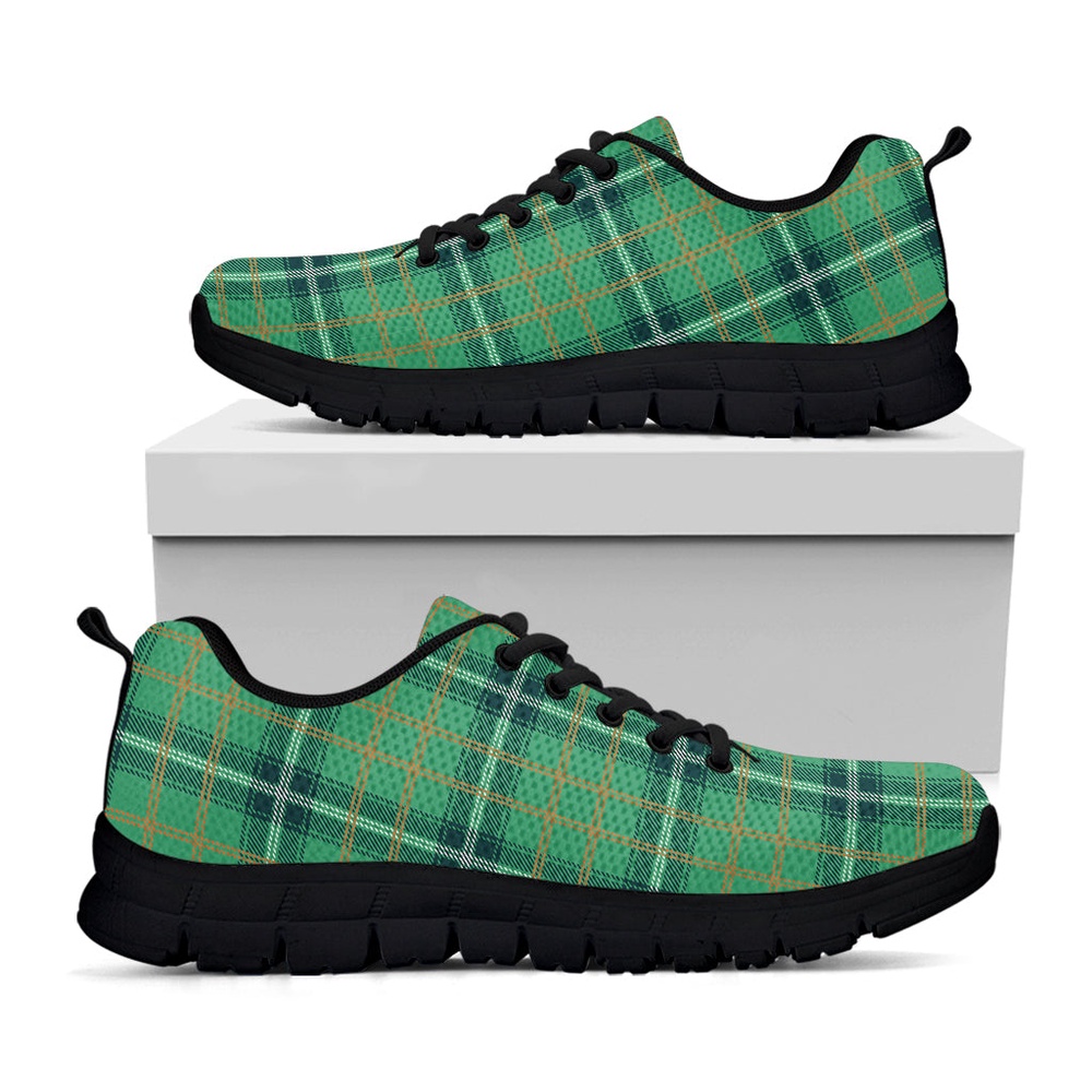 St Patrick s Day Shoes St. Patrick s Day Tartan Pattern Print Black Running Shoes St Patrick s Day Sneakers 1 kyrjx1.jpg