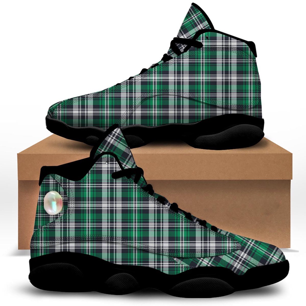 St Patrick s Day Shoes St. Patrick s Day Tartan Shamrock Print Pattern Black Basketball Shoes St Patrick s Day Sneakers 1 vdxtop.jpg