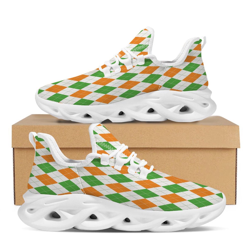 St Patrick s Running Shoes Argyle St Patrick s Day Print Pattern White Running Shoes St Patrick s Day Shoes 1 czbwk6.jpg
