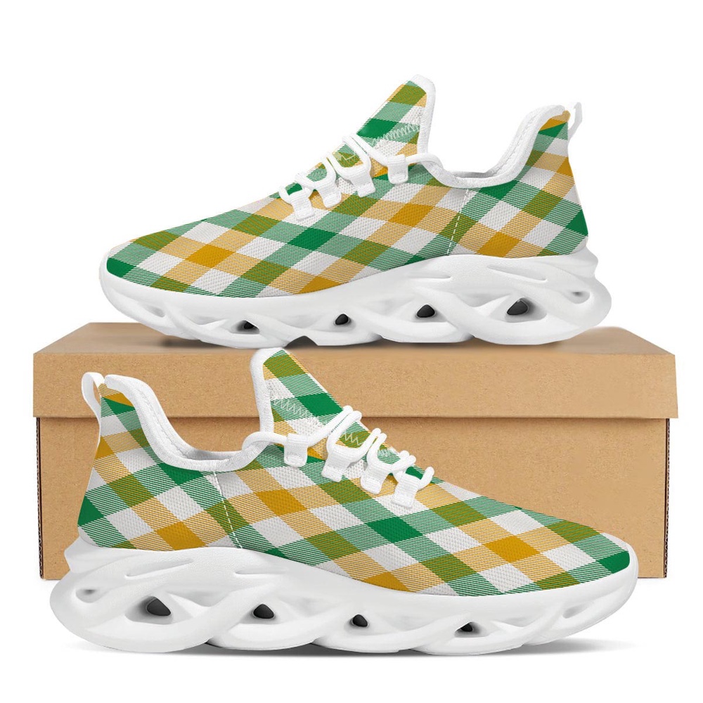 St Patrick s Running Shoes Patrick s Day Irish Plaid Print White Running Shoes St Patrick s Day Shoes 1 esylof.jpg