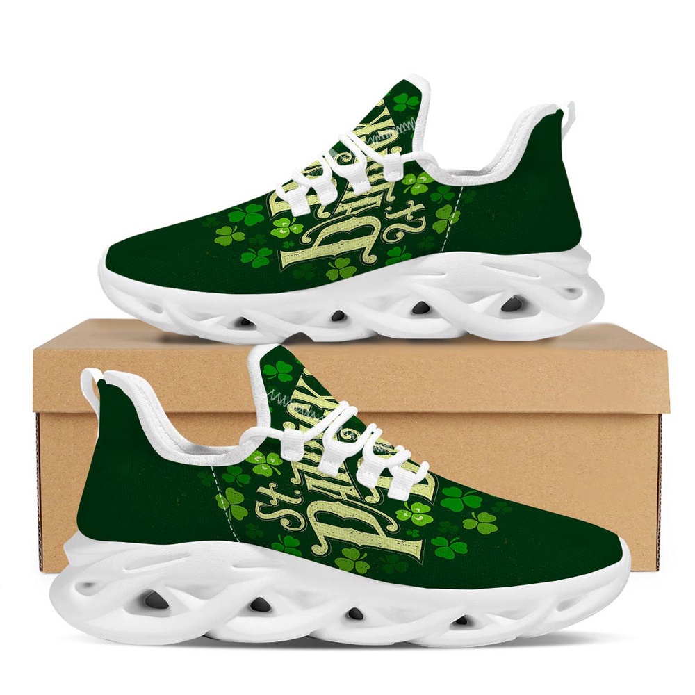 St Patrick s Running Shoes Saint Patrick s Day Green Clover Print White Running Shoes St Patrick s Day Shoes 1 bvm3go.jpg