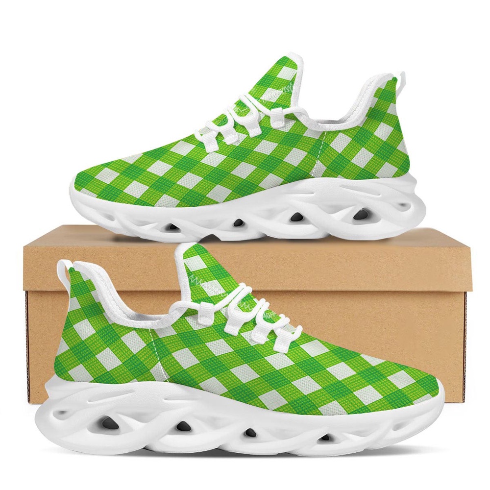 St Patrick s Running Shoes Saint Patrick s Day Green Plaid Print White Running Shoes St Patrick s Day Shoes 1 xhhjof.jpg