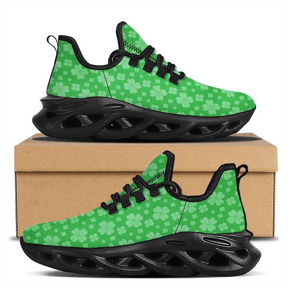 St Patrick s Running Shoes St. Patrick s Day Shamrock Leaf Print Pattern Black Running Shoes St Patrick s Day Shoes 1 zxfehe.jpg
