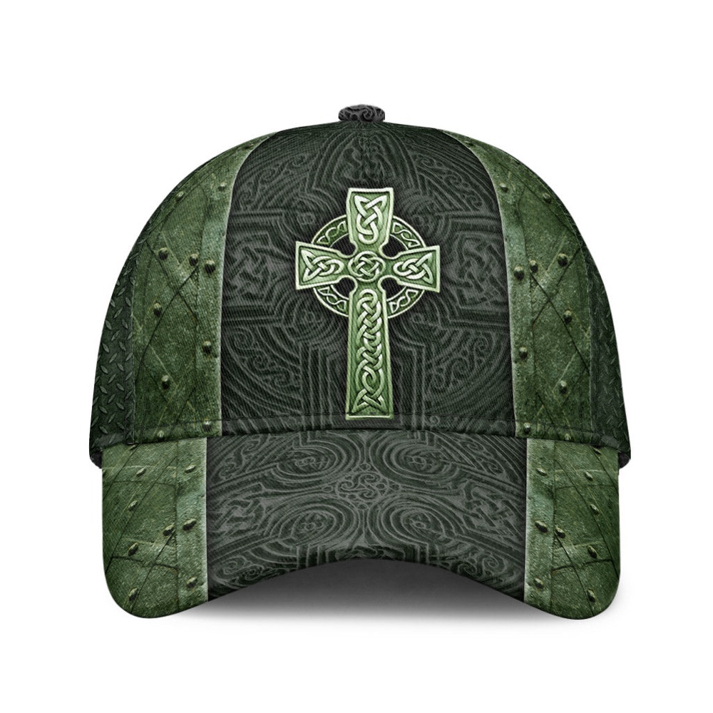 St Patricks Day Baseball Cap Celtic Cross Metal Pattern Green Irish Baseball Cap Sports Adjustable Hat St. Patrick s Day Gift 1 tzmxzx.jpg