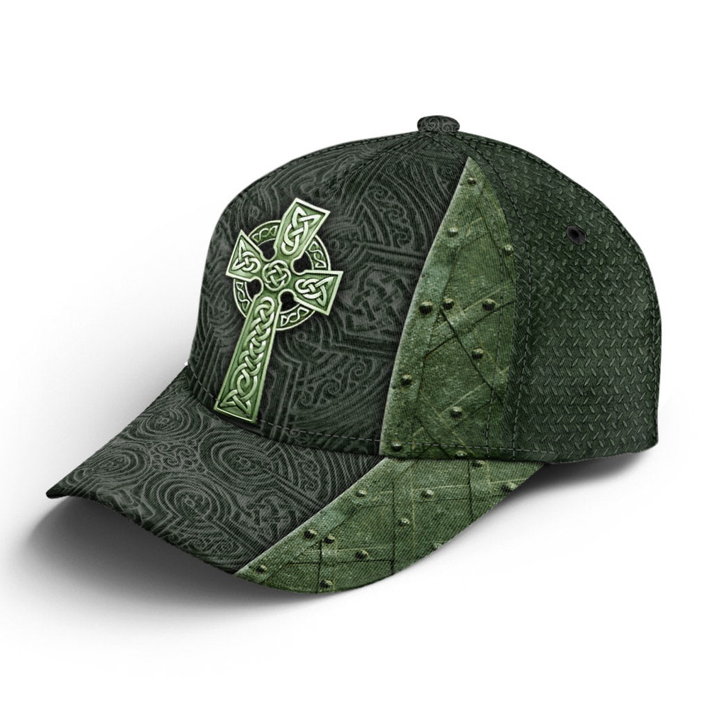 St Patricks Day Baseball Cap Celtic Cross Metal Pattern Green Irish Baseball Cap Sports Adjustable Hat St. Patrick s Day Gift 2 fvje94.jpg