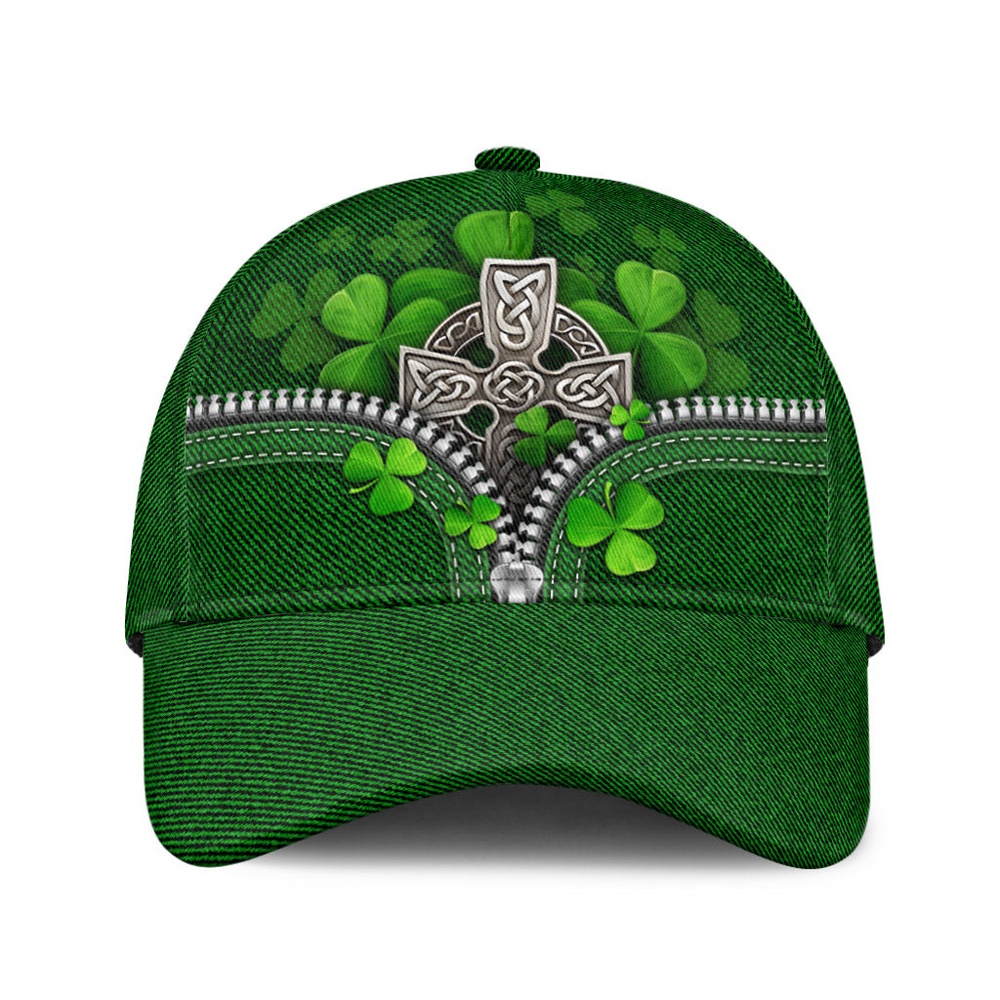 St Patricks Day Baseball Cap Celtic Cross Shamrock Zipper Green Baseball Cap Sports Adjustable Hat Irish Gift St. Patrick s Day 1 d4kmrc.jpg