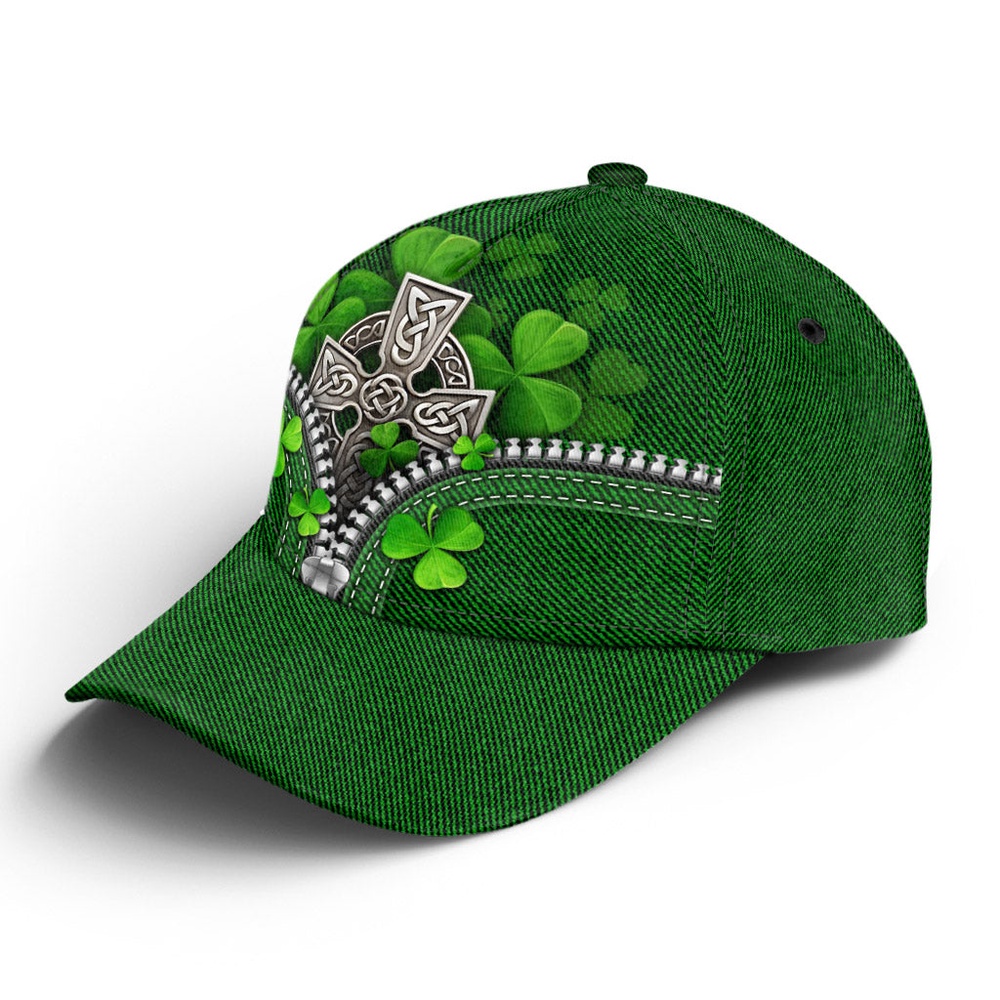 St Patricks Day Baseball Cap Celtic Cross Shamrock Zipper Green Baseball Cap Sports Adjustable Hat Irish Gift St. Patrick s Day 2 suqpcf.jpg