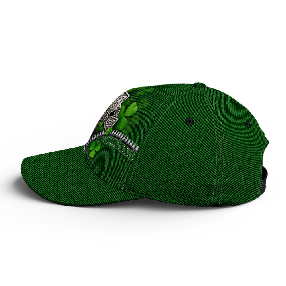 St Patricks Day Baseball Cap Celtic Cross Shamrock Zipper Green Baseball Cap Sports Adjustable Hat Irish Gift St. Patrick s Day 3 vspinl.jpg