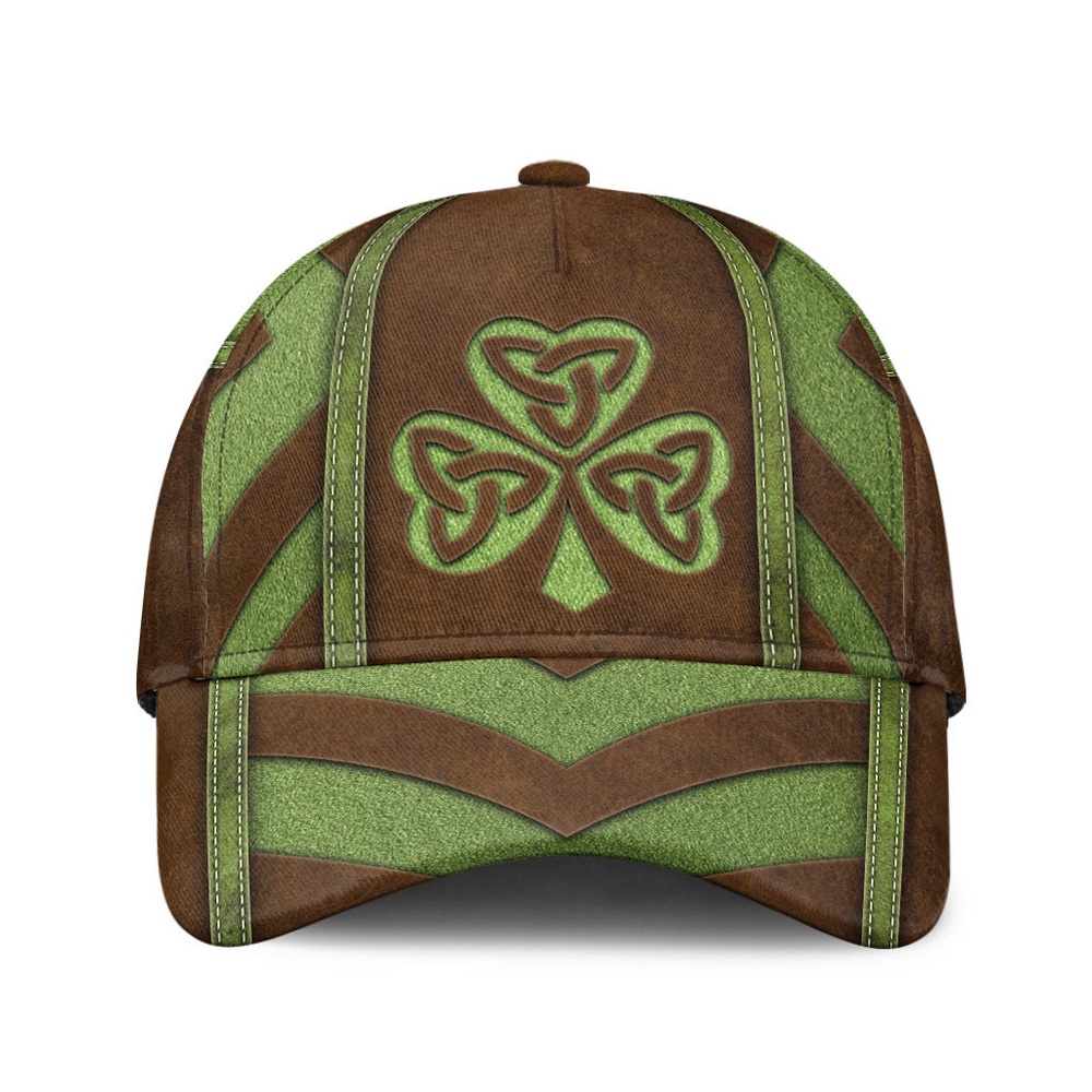 St Patricks Day Baseball Cap Celtic Shamrock Cut Off Leather Pattern Irish Baseball Cap Sports Adjustable Hat St. Patrick s Day Gift 1 csgzm2.jpg