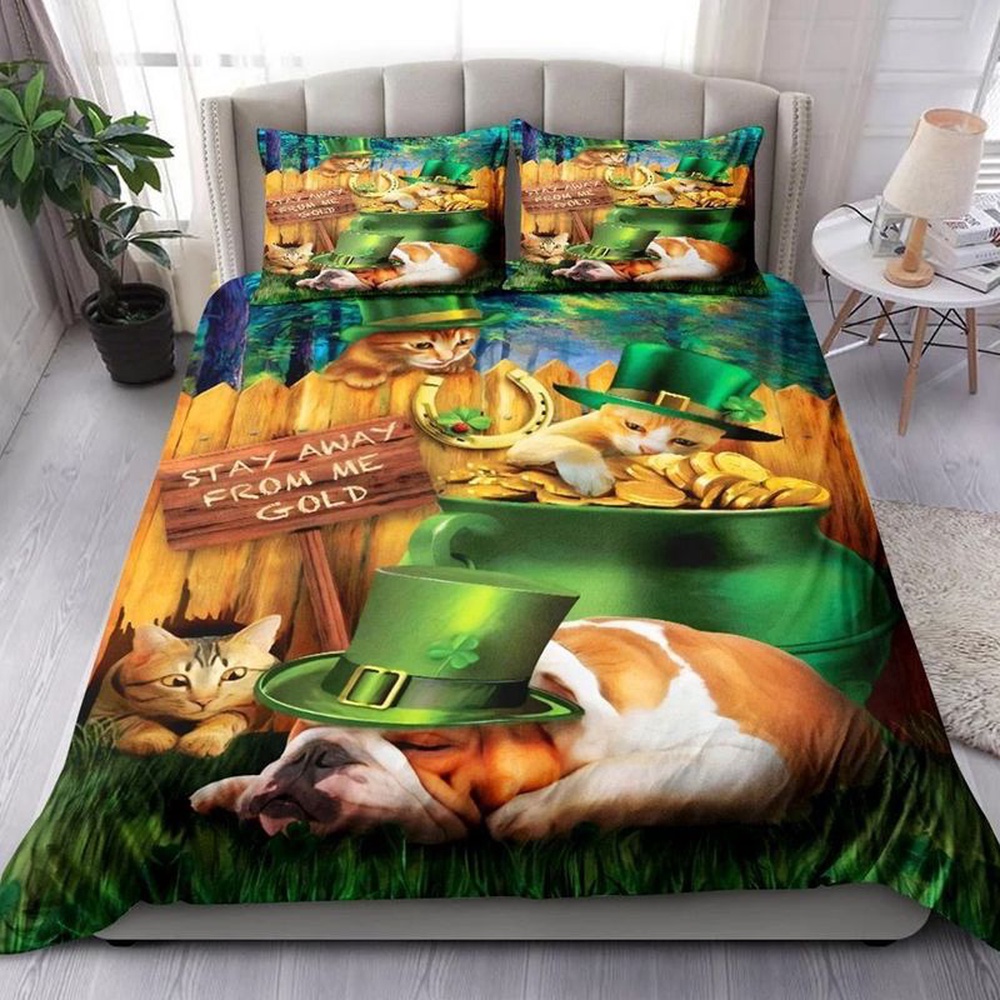 St Patricks Day Bedding Set Bulldog And Cats Irish St Patrick s Day Bedding Set Stay Away From Me Gold 1 m57ju1.jpg St Patricks Day Bedding Set Bulldog And Cats Irish St Patrick s Day Bedding Set Stay Away From Me Gold 1 m57ju1.jpg