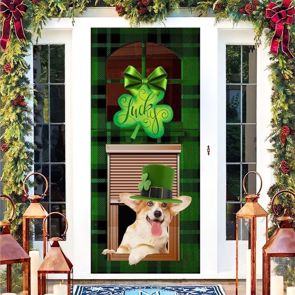 St Patricks Day Door Cover Corgi Lucky Green Patricks Shamrock Irishmen Home Decor Gift Idea 1 yyud7a.jpg St Patricks Day Door Cover Corgi Lucky Green Patricks Shamrock Irishmen Home Decor Gift Idea 1 yyud7a.jpg