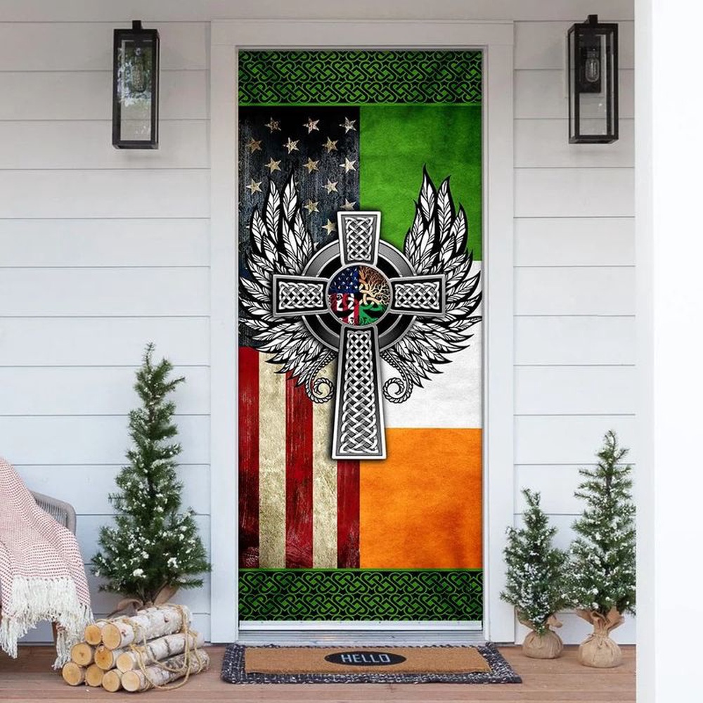 St Patricks Day Door Cover Irish Cross Door Cover Irish Usa Flag Print Door Banner Heart Viking Knot 1 ybibk2.jpg