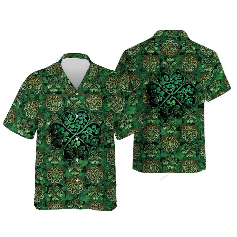 St Patricks Day Hawaiian Shirt Four leaf Clover Hawaiian Shirts For Men Shamrock Pattern Men s Hawaiian Button Down Shirt 3 capoj2.jpg St Patricks Day Hawaiian Shirt Four leaf Clover Hawaiian Shirts For Men Shamrock Pattern Men s Hawaiian Button Down Shirt 3 capoj2.jpg