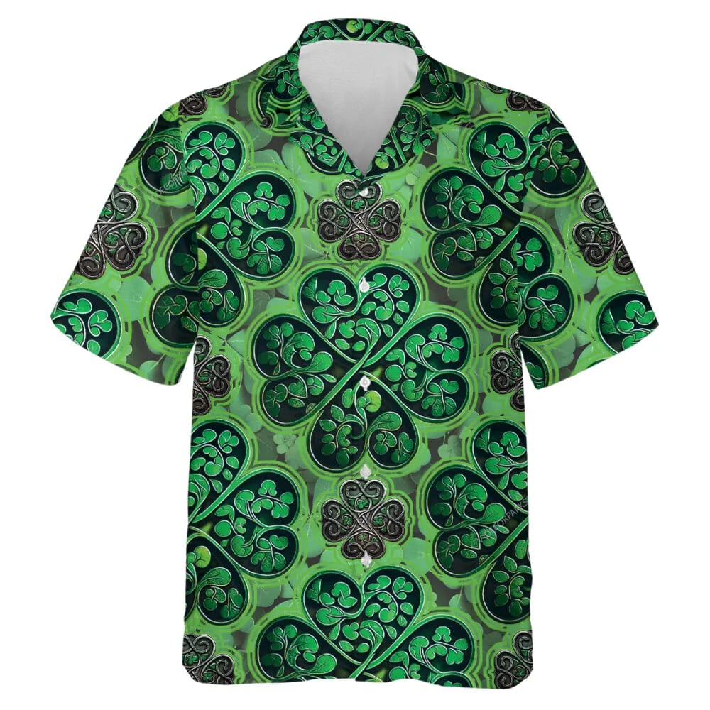 St Patricks Day Hawaiian Shirt Four leaf Clover Printed Hawaiian Shirts For Men Lucky Shamrock Leaves Pattern Men s Hawaiian Button Down Shirt 1 ns6ix3.jpg St Patricks Day Hawaiian Shirt Four leaf Clover Printed Hawaiian Shirts For Men Lucky Shamrock Leaves Pattern Men s Hawaiian Button Down Shirt 1 ns6ix3.jpg