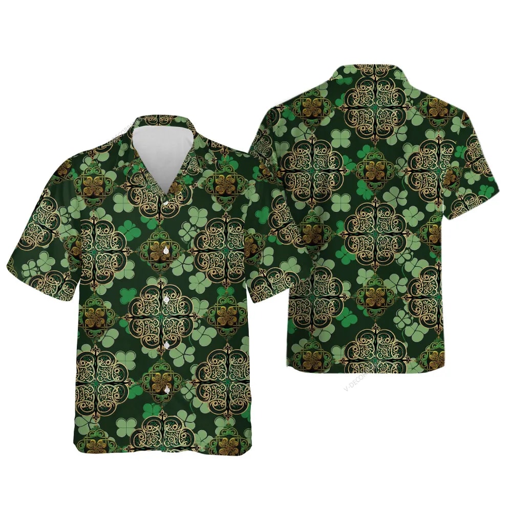 St Patricks Day Hawaiian Shirt Golden Four leaf Clover Printed Unisex Hawaiian Shirts 2 pic3d3.jpg St Patricks Day Hawaiian Shirt Golden Four leaf Clover Printed Unisex Hawaiian Shirts 2 pic3d3.jpg