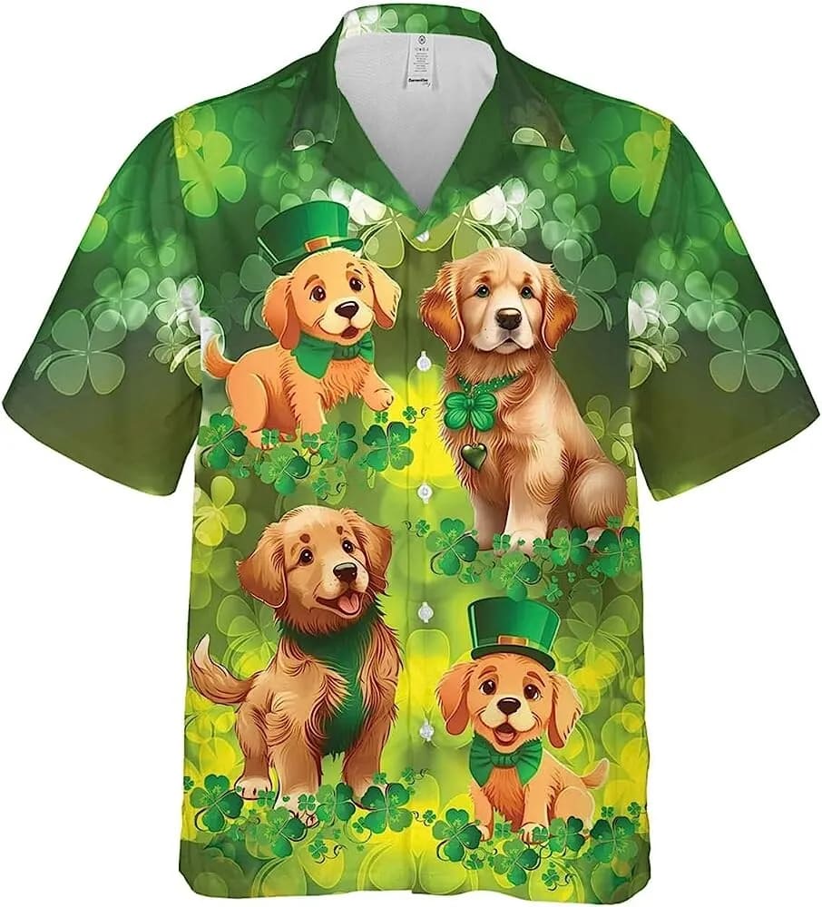 St Patricks Day Hawaiian Shirt Golden Retriever Dog And Shamrock Hawaiian Shirt Patrick Day Casual Printed Beach Summer Shirt 1 ucf7wj.jpg