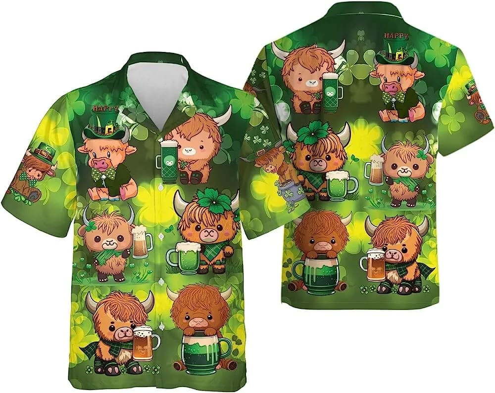 St Patricks Day Hawaiian Shirt Highland Cow And Beer Hawaiian Shirt For St. Patrick s Day Shamrock Shirt 3 embx2z.jpg