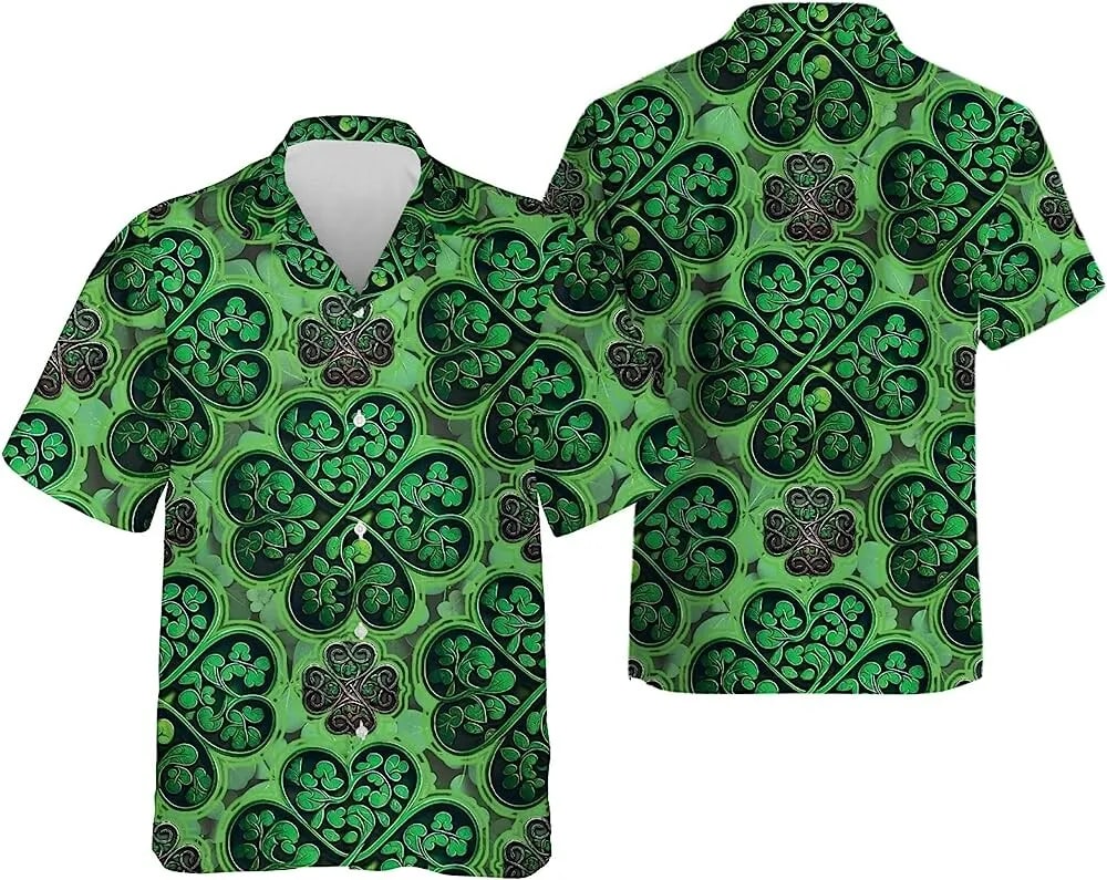 St Patricks Day Hawaiian Shirt Irish Patrick Shamrock Hawaiian Shirt For Men Women Short Sleeve Button Down Hawaiian Shirt 2 yc17vr.jpg St Patricks Day Hawaiian Shirt Irish Patrick Shamrock Hawaiian Shirt For Men Women Short Sleeve Button Down Hawaiian Shirt 2 yc17vr.jpg