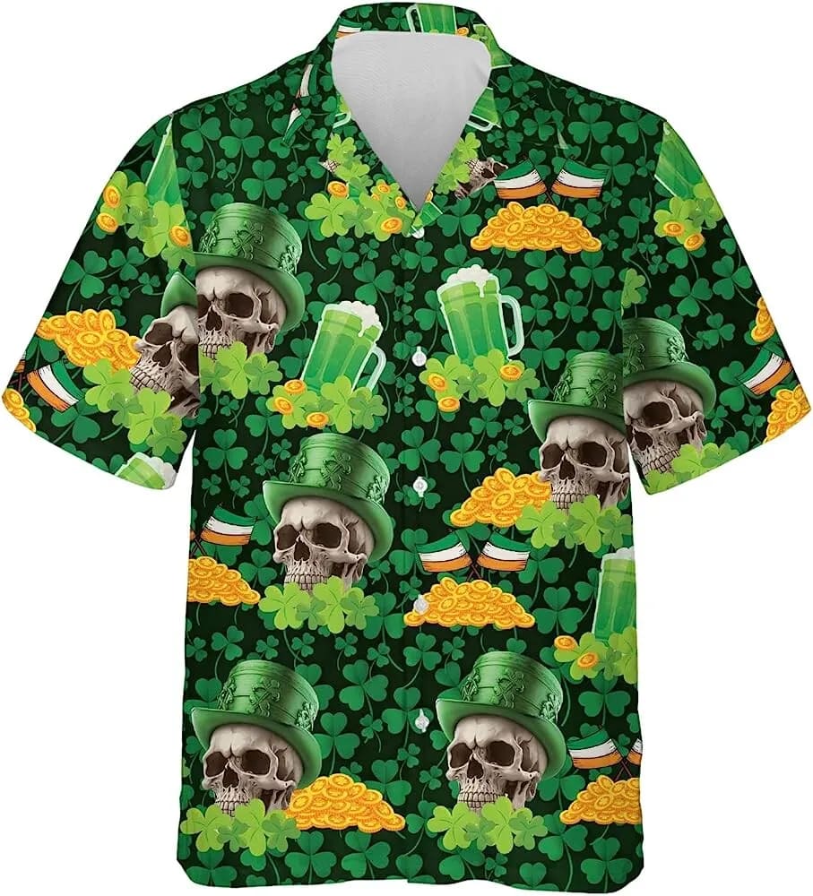 St Patricks Day Hawaiian Shirt Patrick Skull Clover Hawaiian Shirt For Men Casual Button Down Shirt St. Patrick s Day Shirt 1 zgn0wl.jpg St Patricks Day Hawaiian Shirt Patrick Skull Clover Hawaiian Shirt For Men Casual Button Down Shirt St. Patrick s Day Shirt 1 zgn0wl.jpg
