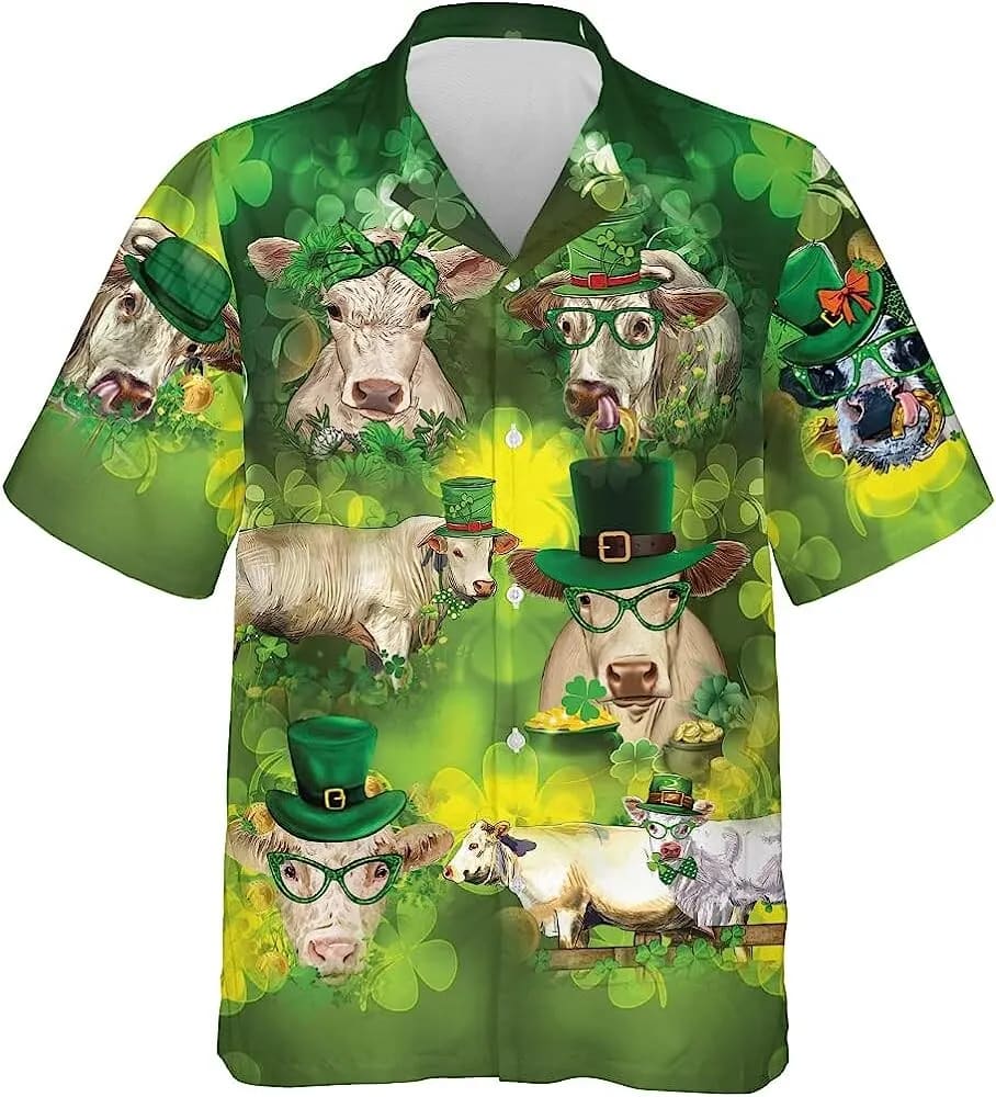 St Patricks Day Hawaiian Shirt Shamrock And Patrick Cow Hawaiian Shirt For Men Women 1 qpad1g.jpg