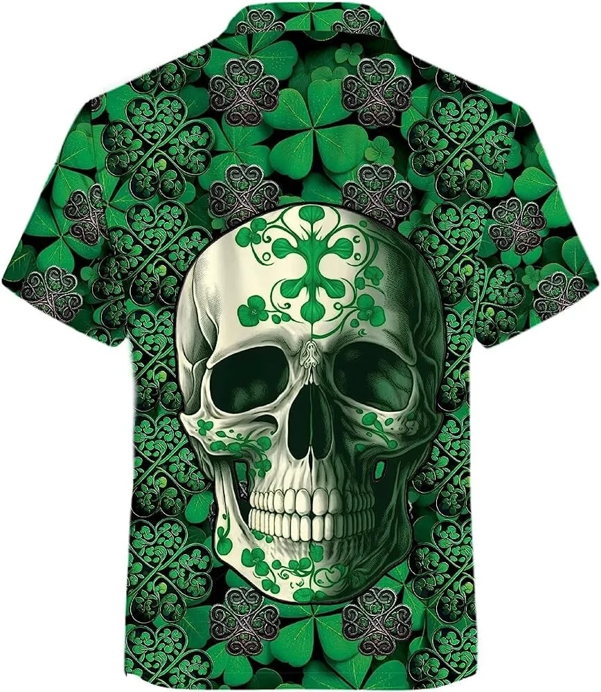 St Patricks Day Hawaiian Shirt Skull Shamrock Summer Men Hawaiian Shirt Casual Printed Beach Summer Shirt 2 hug3uz.jpg St Patricks Day Hawaiian Shirt Skull Shamrock Summer Men Hawaiian Shirt Casual Printed Beach Summer Shirt 2 hug3uz.jpg