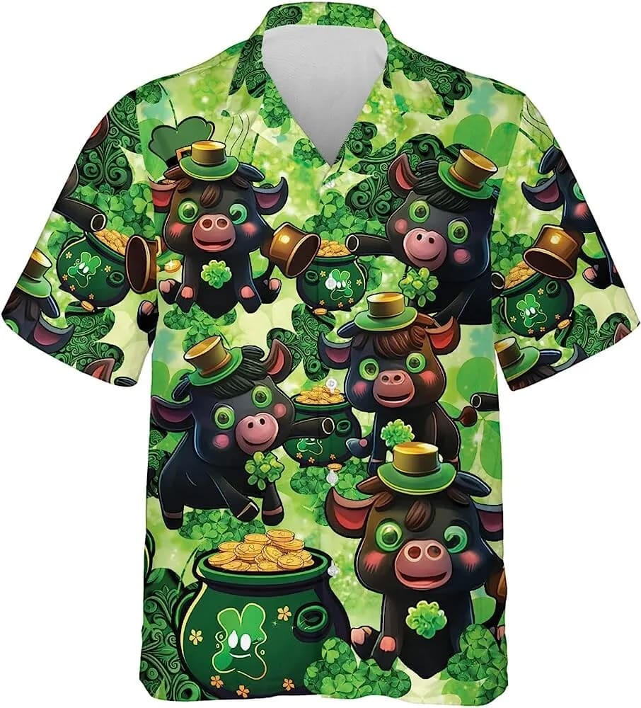 St Patricks Day Hawaiian Shirt St.patrick s Day Lucky Cow Hawaiian Shirt For Men Women Irish Cow Mens Button Down Shirt 1 p0jf5o.jpg