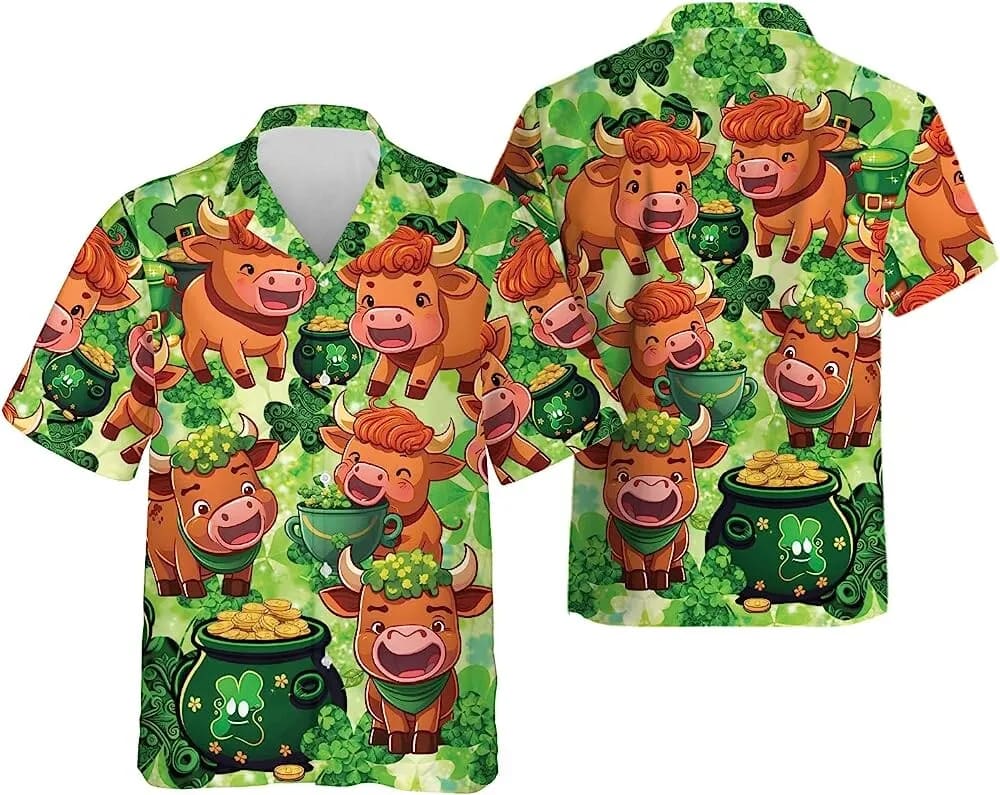 St Patricks Day Hawaiian Shirt St.patrick s Day Shamrock And Cow Pattern Aloha Hawaiian Shirt Casual Printed Beach Summer Shirt 2 by7god.jpg