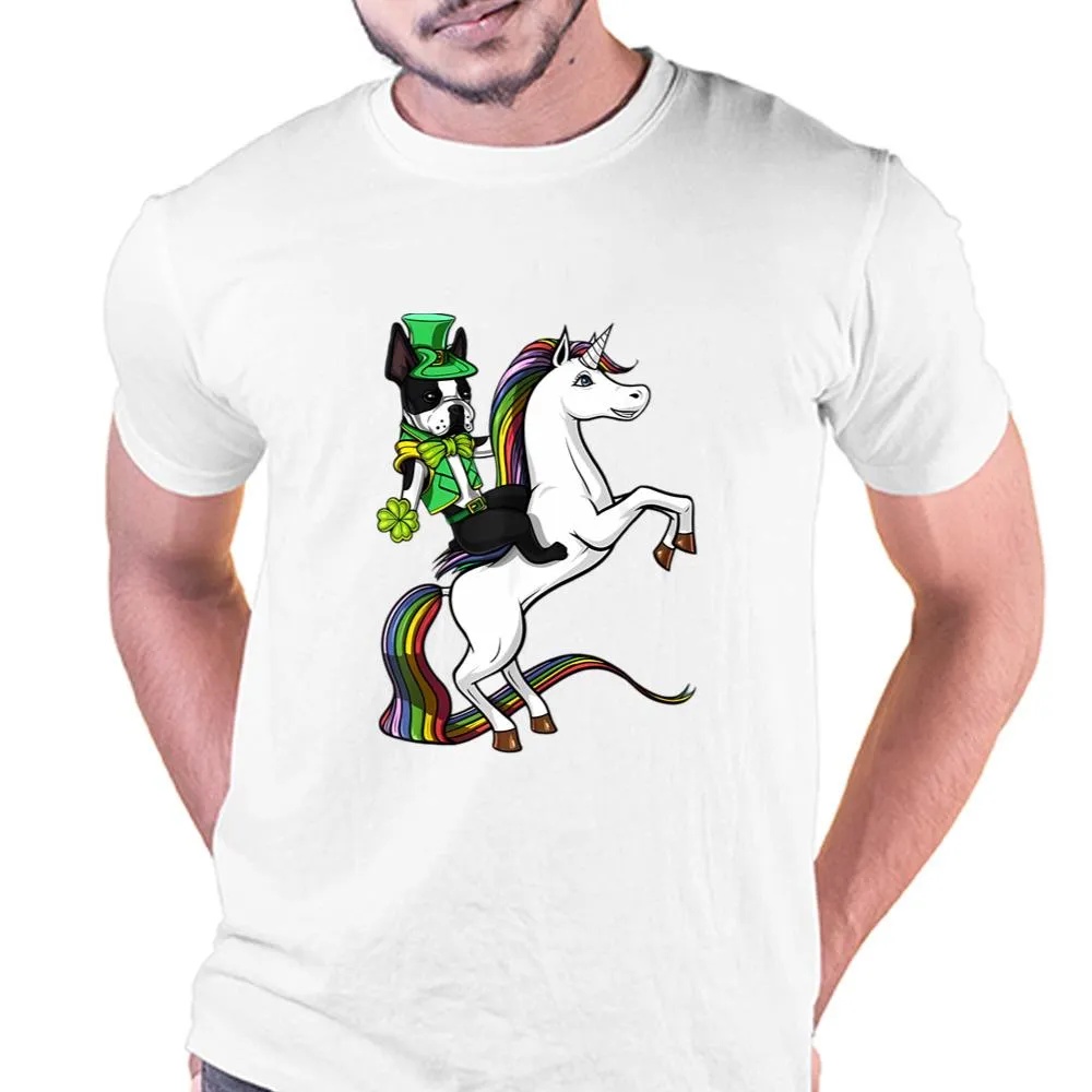 St Patricks Day T Shirt St Patricks Day Boston Terrier Dog Riding Unicorn T Shirt Funny St Patricks Day Shirts 1 vao86m.jpg