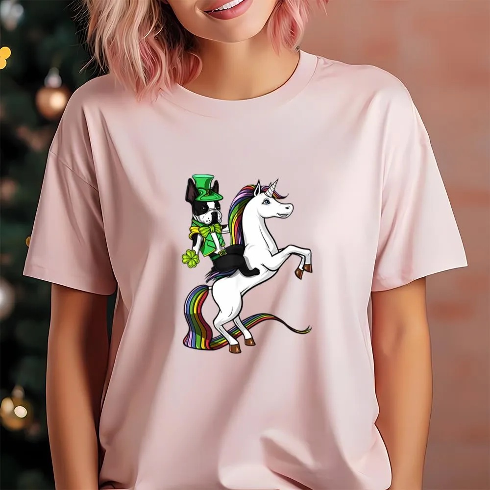 St Patricks Day T Shirt St Patricks Day Boston Terrier Dog Riding Unicorn T Shirt Funny St Patricks Day Shirts 4 ktttr2.jpg