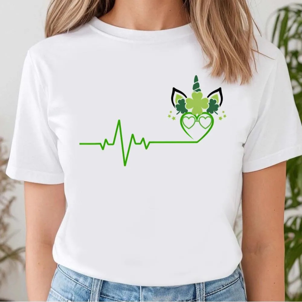 St Patricks Day T Shirt St Patricks Day Heartbeat Unicorn T shirt Funny St Patricks Day Shirts 2 lyql7o.jpg